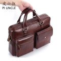 PIUNCLE Men's Briefcase Bag Men's Genuine Leather Laptop Bag Men Vintage Designer Luxury Brand Porte Document Office Bag For Men. 