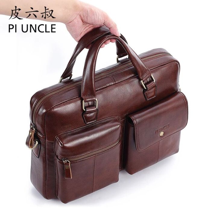 PIUNCLE%20Men's%20Briefcase%20Bag%20Men's%20Genuine%20Leather%20Laptop%20Bag%20Men%20Vintage%20Designer%20Luxury%20Brand%20Porte%20Document%20Office%20Bag%20For%20Men%20-%20Image%202