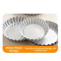 Bakeware Edge-patterned Egg Tart Molds Nonstick Flower Shape Pizza Baking Pan Aluminum Fluted Pie Plate Mould Baking.