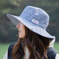 New camouflage waterproof Ked marked mountaineering hat outdoor casual sunshade fisherman hat large brim sunscreen hat women. 