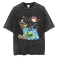Men streetwear washed t-shirt hip hop anime Code Geass print tshirt Harajuku cotton casual T shirt summer short sleeve tops. 