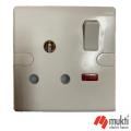 T&G GREEN 15A 3 Pin Round Socket with Switch A/C Three 3Pin AC Electric Wall Outlet. 