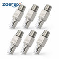 ZoeRax Cat8 Cat7 Cat6A RJ45 Connector, Tool-Free Toolless Shielded Ethernet Termination Plug for Solid Bulk S/FTP Ethernet Cable.