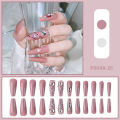 Wearing nail handmade nail piece temperament white broken diamond butterfly wearing nail piece short 24 pieces of nail stickers wholesale. 