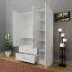 VIKI 3 Door Wardrobe | 3 Part Almirah for Clothes, Door for Bedroom, 3 Door Wardrobe with Drawer & Hanging Space Multipurpose Use your Home & Office Design by Nahid Furniture(Frosty White - 40D x 120W x 180Hcm) |. 