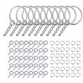 220 Pcs Key Ring with Chain Jump Rings Screw Eye Pins Set for Resin DIY Crafts Nicle. 