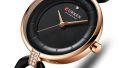 Curren 9052 Luxury Brand Fashion Stainless Steel Wrist Watch For Women - Black. 