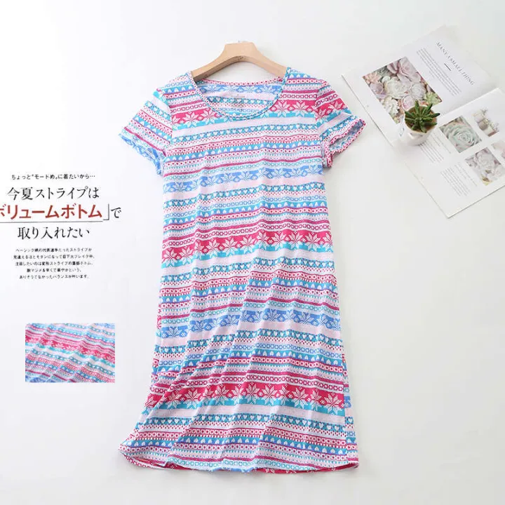 Knitted%20cute%20women's%20short%20sleeved%20pamas,%20summer%20style,%20oversized%20and%20fat%20added%20home%20pamas%20-%20Image%202
