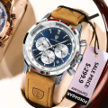 Man Watch Waterproof Chronograph Luminous Men's Wristwatch Leather Men Quartz Watches Casual Clock.