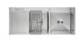 Stainless Steel Hand Made kitchen sink Double Bowl Single tray 40x20" Teka Brand. 
