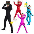Children's Anime Ladybird Costume with Leotard Blinder Mask Bell Girl Cosplay Carnival Party Stage Performance Clothing for Kids Shapewear. 