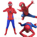 Superhero Spiderman Costume Bodysuit for Kids Spandex Zentai Halloween Cosplay Far From Home Spider Man Jumpsuit Headgear Suits.