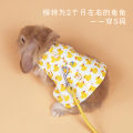 Rabbit clothing traction Dutch pig with drooping ears, clothing, hat accessories, going out for a walk, rabbit rope, little yellow duck. 