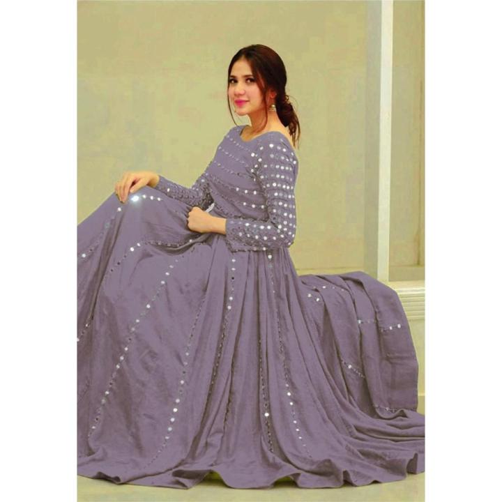 Semi-Stitched Soft Georgette Embroidery Designed Work Long
