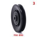 1pcs 90mm Black Bearing Pulley Wheel Cable Gym Equipment Part Wearproof gym kit Sunlight Mall. 