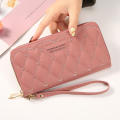 PU Leather Long Wallets for Women Credit Card Holder Zipper Clutch Purses Heart Embroidery Money Bag Wallet Carteras Para Mujer.