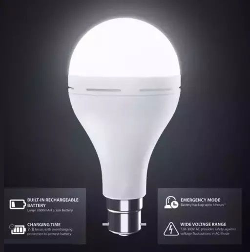 AC/DC Rechargeable IPS LED Light Bulb - White 12W | Daraz.com.bd