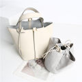TOGO first layer cowhide h's vegetable basket 2024 new fashion soft cowhide bucket bag handbag.