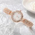 luxury rhinestone quartz women ladies bracelet watch.