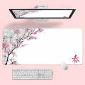 Sakura Desk Mat Japan Mouse Pad Company Black and White Mousepad Pink Gaming Accessories Aesthetic Mausepad Mechanical Keyboard. 