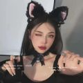 Fashion Fox Cat Ear Hair Band Popular Plush Cat Ear Headband Black White Soft Hairband with Bells Party Cosplay Hair Accessories.