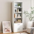 Nice Furniture 4 Shelf Bookcase with 2 Drawers, Tall Bookshelves and Bookcases, Vertical Bookshelf Tower, Wood Storage Shelves, Modern Book Shelf for Bedroom, Living Room, Home Office 72/18. 