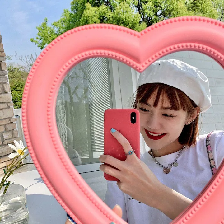 2023Mini%20Love%20Makeup%20Mirror%20Desktop%20Makeup%20Mirror%20Wall%20Mount%20Dual%20Purpose%20Makeup%20Mirror%20Decorate%20Christmas%20Heart-shaped%20Mirror%20-%20Image%206