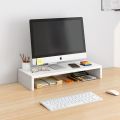"20-Inch Monitor & Laptop Stand  Ergonomic Desk Organizer  Waterproof Melamine Board Riser  Keyboard & Mouse Storage  Sleek Home Office Accessory  Multifunctional Desk Shelf for TV, Books, & Decor, Book Shelf Cabinet. 