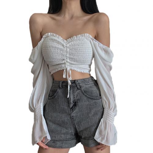 Women%20Long%20Sleeve%20Square%20Neck%20Shirt%20Drawstring%20Off%20Shoulder%20Blouse%20Crop%20Top%20-%20Image%207