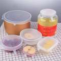 Reusable Silicone Stretch Lids 6Pcs 100% Food Grade Covers for Cups Bowls Containers Leak-Proof Seal. 