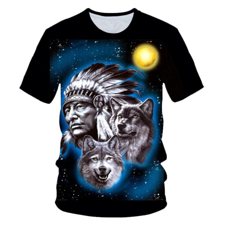 Kaus Serigala Indian Pakaian Salju Wanita Kaus Hutan Baju Atasan Kaus 3d Wanita Kaus Atasan Seksi Hop Perempuan