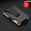 New Design Carbon Fiber Credit Card Holder Wallet Minimalist Rfid Blocking Slim Metal Cardholder Anti Protect Clip for Men.