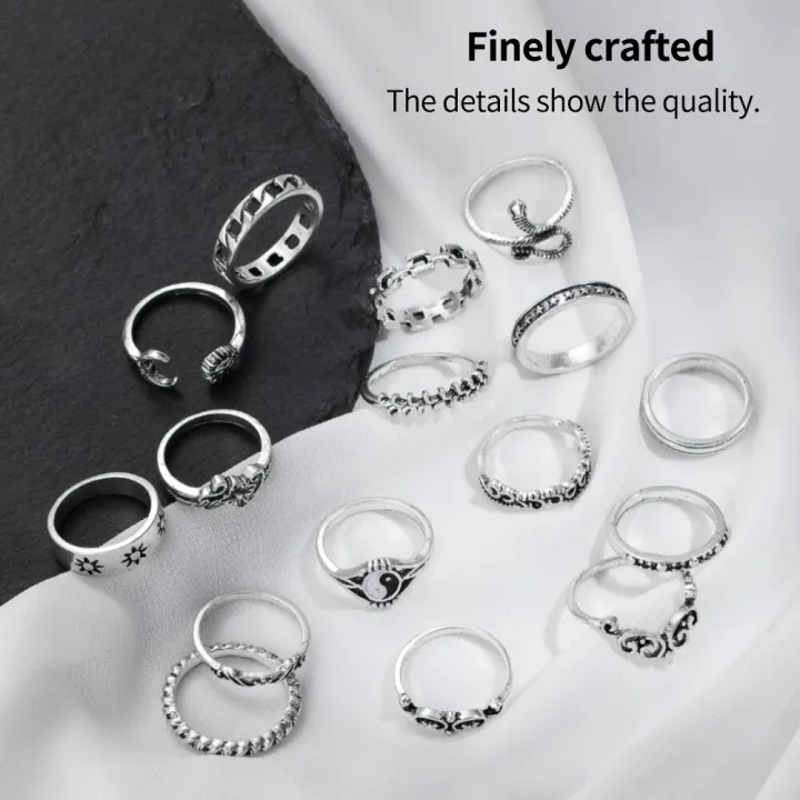 New%20Style%20Gossip%20Snake%20Leaf%20Flower%20Heart%20Butterfly%20Pearl%20Chain%20Oil%20Dripping%20Joint%20Ring%20Set%20Personality%20Retro%20Trend%20Ring%20-%20Image%204