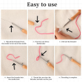 5 Pcs Punch Needle Tool, Punch Needle Kit Metal Punch Needle Punch Needle Threader Punch Needle Set 2.5/3.5/5mm.