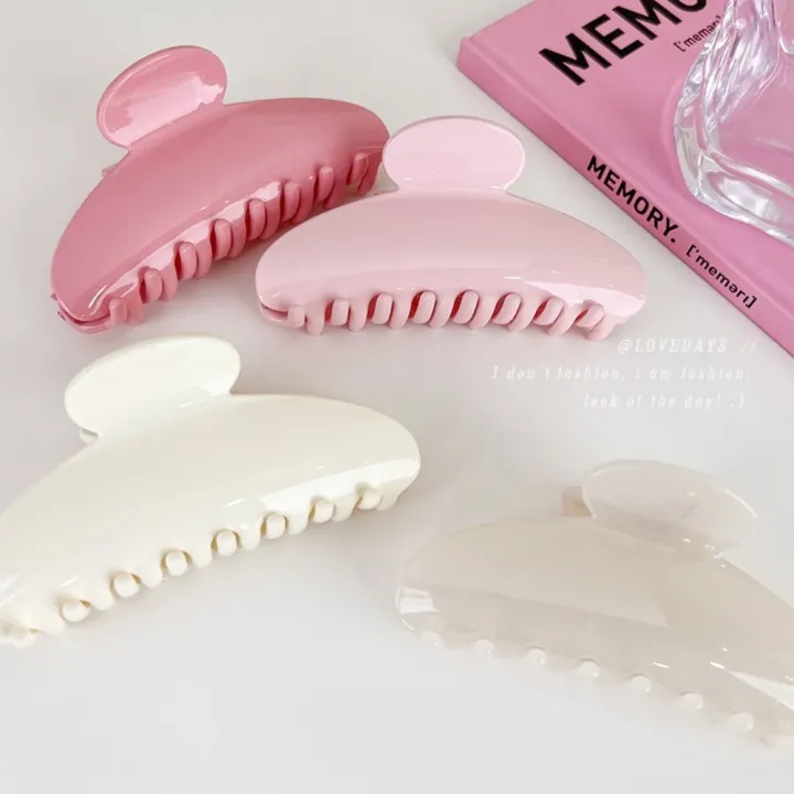 Korean%20Semicircle%20Hair%20Claw%20Solid%20Color%20Sweet%20Shark%20Clip%20Fashion%20Design%20Simple%20Barrettes%20Women%20-%20Image%205