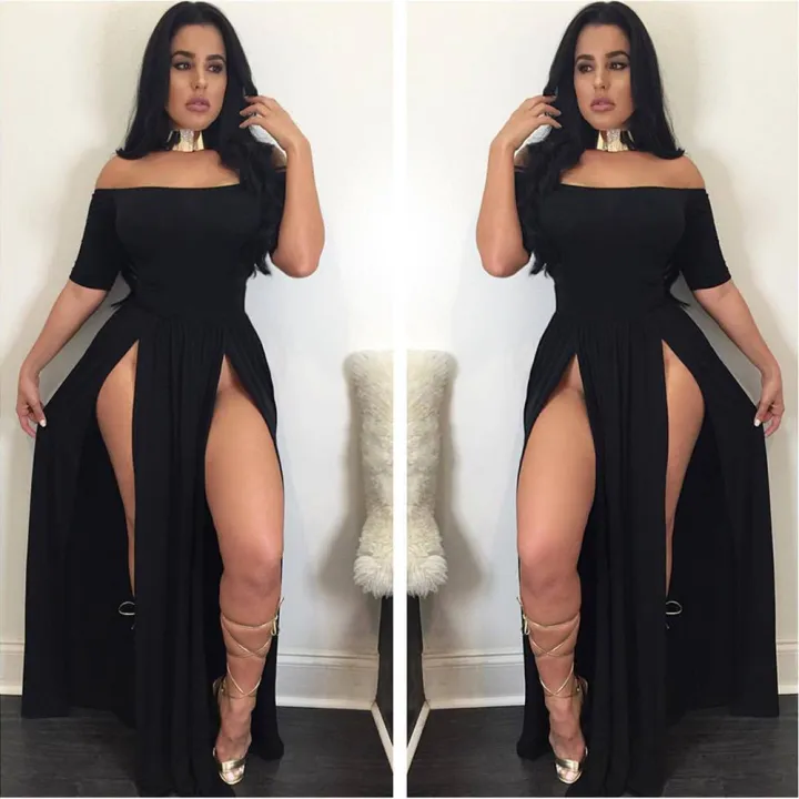 Women%20Sexy%20Slash%20Neck%20Maxi%20Dress%20Solid%20Color%20High%20Slit%20Formal%20Party%20Dress%20Fashion%20Slim%20Summer%20Dress%20Vestido%20De%20Mulher%20-%20Image%205