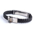 Alien Punk SOS Custom logo Name Engrave Text Leather Bangle Bracelet customize Stainless Steel Bracelets For Women Men ID Bracelet. 