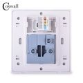 【YIYANGMAOYI111】Coswall PC Panel Universal 3 Pin Wall Socket 1 RJ45 Internet Computer Data Connector White Color Modular 86*86mm.