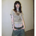 Graphic print crew neck T Women's Short-Sleeved Shirt. 