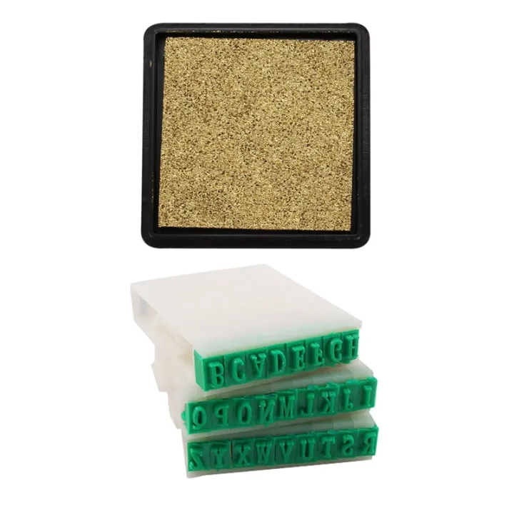 26%20Pcs%20Detachable%2026-Letters%20English%20Alphabet%20Plastic%20Stamp%20&%201%20Pcs%20Ink%20Pad%20Stamp%20Pad%20Gold%20-%20Image%202