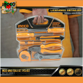 INGCO 7Pcs Handtools Set With Combination Pliers,Test Pencil,Adjustable Wrench,Snap-off Blade Knife,Screwdriver and Steel Measuring Tape HKTH10807.