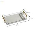 Rectangle Tray Serving Tray with Handles Vanity Tray Clear Acrylic Tray Decorative Tray for Ottoman Countertop All Occasions Dresser Kitchen. 