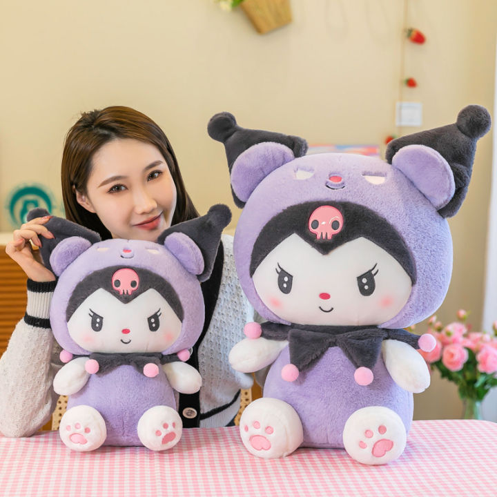 Big Size Sanrio Kuromi Plush Toys Kawaii Stuffed Kuromi Plush Doll Anime Cartoon Ragdoll Dol Home Decor Girls kids Kid Gift