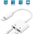 2 in 1 Dongle Splitter For Apple iPhone Dual Port Charger And Headphones Adapter With Cable. Audio Jack And Charge Converter.