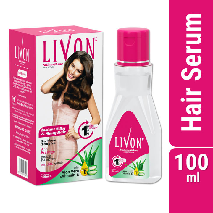 Livon Hair Serum with Argan Oil & Vitamin E for Women & Men For Frizz Free, Smooth & Glossy Hair Moisturizes & Detangles Hair All Hair Types 100 ml