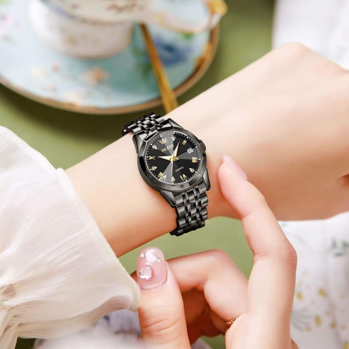 Orginal Women Analog Quartz Stainless Steel Luminous Date Two Tone Luxury Casual Wrist Watch Daraz .bd