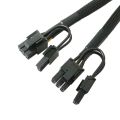 Pure Copper 20cm GPU PCIE 6 Pin Female To Dual 2X 8 (6+2) Pin Male PCI Express Power Adapter Braided Y-splitter Extension Cable. 