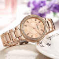 CURREN 9004 Brand Luxury Women's Casual Watches Waterproof Wristwatch Women Fashion Dress Rhinestone Stainless Steel Ladies Rosegold & White Watch - ঘড়ি.
