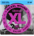 D'Addario EXL120 Nickel Wound Electric Guitar Strings, Super Light, Double Ball End, 9-42. 