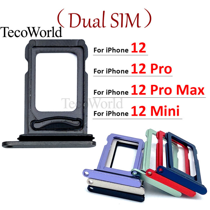 For iPhone 12/12 Mini, iPhone 12 Pro/12 Pro Max Single / Dual Nano Sim Card Tray Holder Sim Adaptor With Free Sim Ejector Pin Replacement Part